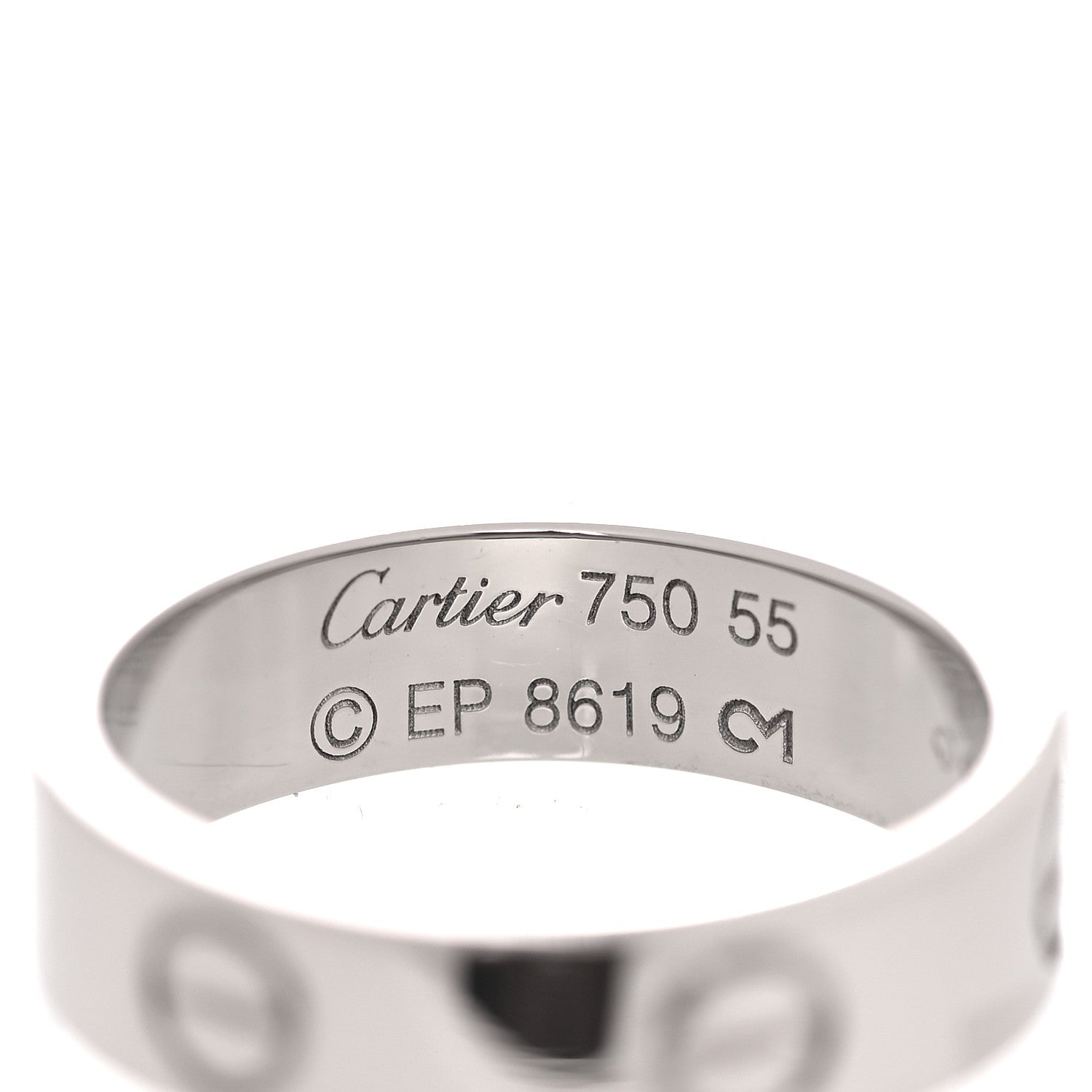Cartier 18K White Gold 5.5mm LOVE Ring 55 7.25 7 of 8