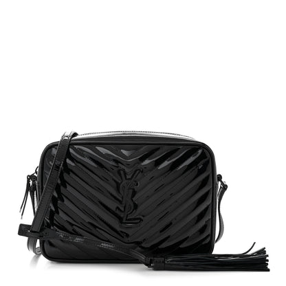 Saint Laurent Patent Calfskin Matelasse Monogram Lou Camera Bag Black 1 of 10