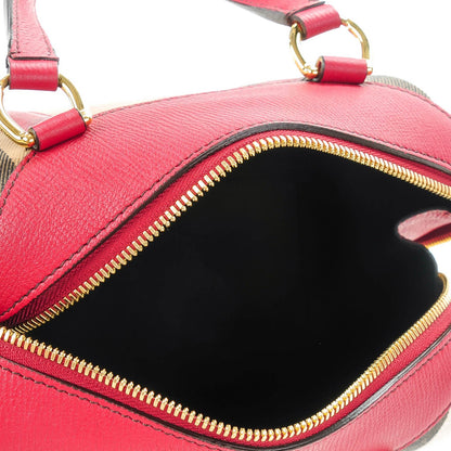 Burberry House Check Derby Calfskin Small Alchester Bowling Bag Russet Red 5 of 8