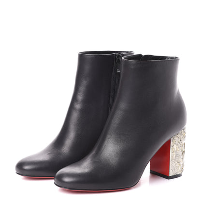 Christian Louboutin Calfskin Bas Relief Pietra 85 Ankle Boots 37.5 Black 3 of 7