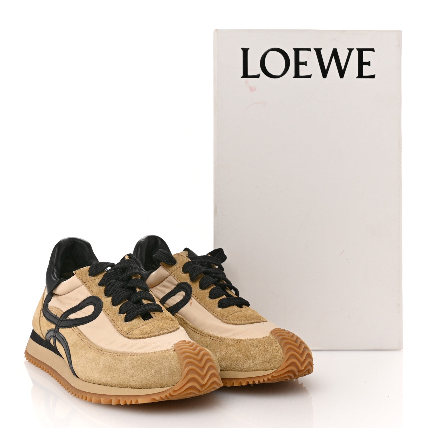 Loewe Nylon Suede Flow Runner Sneakers 38 Gold Black 14 of 14