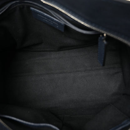 Alexander McQueen Pebbled Calfskin Small Skull Padlock Zip Around Tote Navy 5 of 10