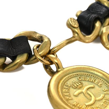 Chanel Lambskin Chain CC Medallion Belt Black Gold 3 of 4