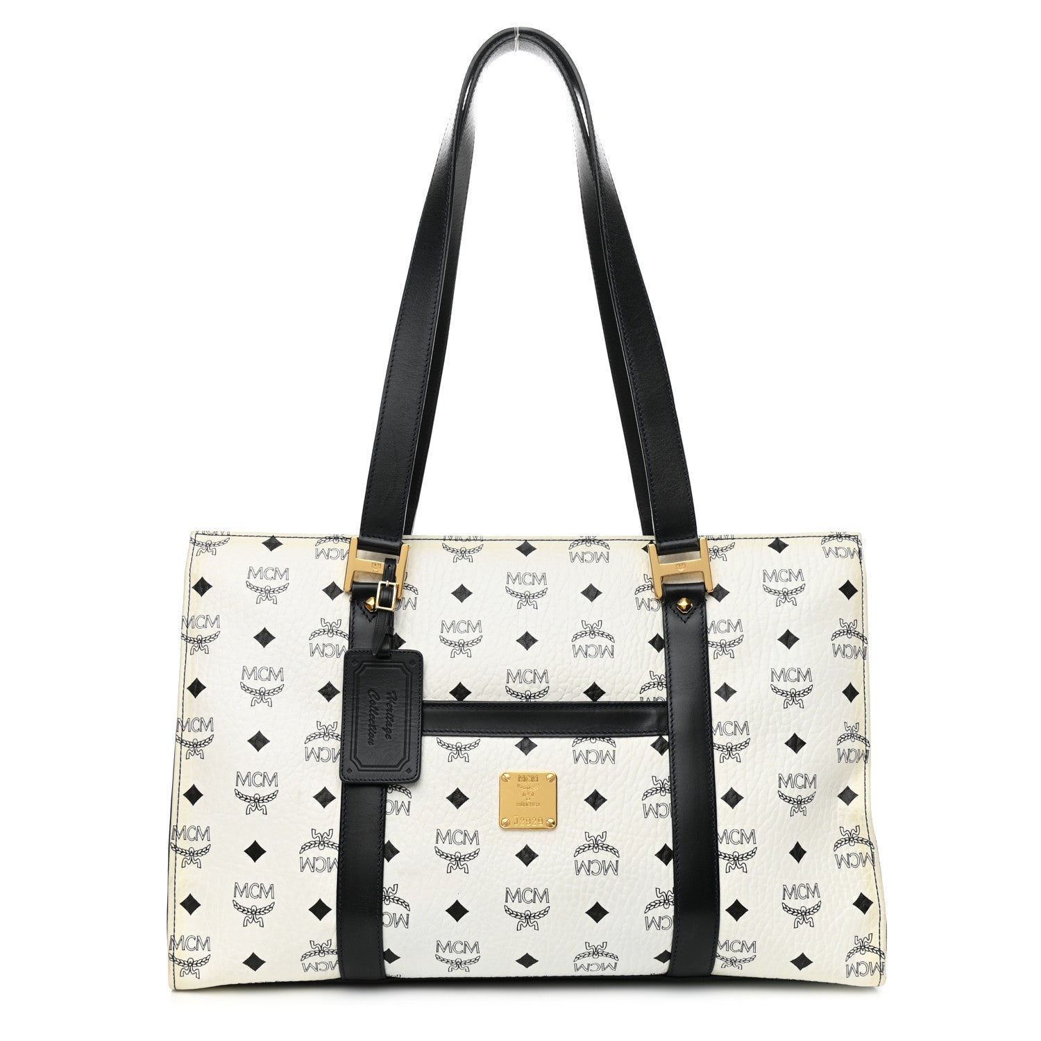 MCM Visetos Shopper Tote White 1 of 11