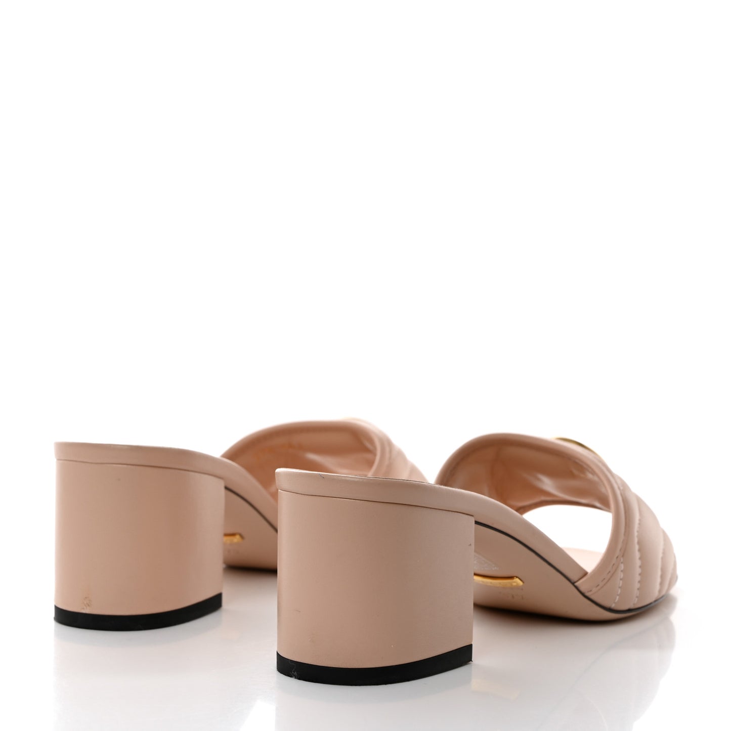 Nappa Matelasse GG Marmont 55mm Slide Sandals 37.5 Skin Rose