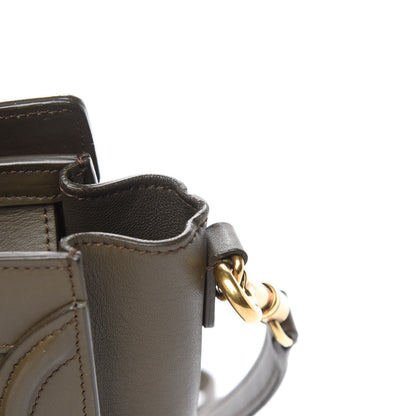 Celine Smooth Calfskin Nano Luggage Khaki 9 of 10