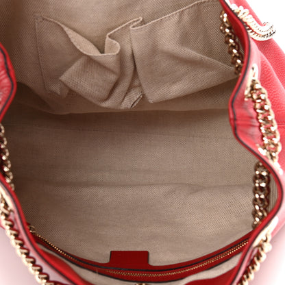 Gucci Pebbled Calfskin Medium Soho Chain Shoulder Bag Red 4 of 12