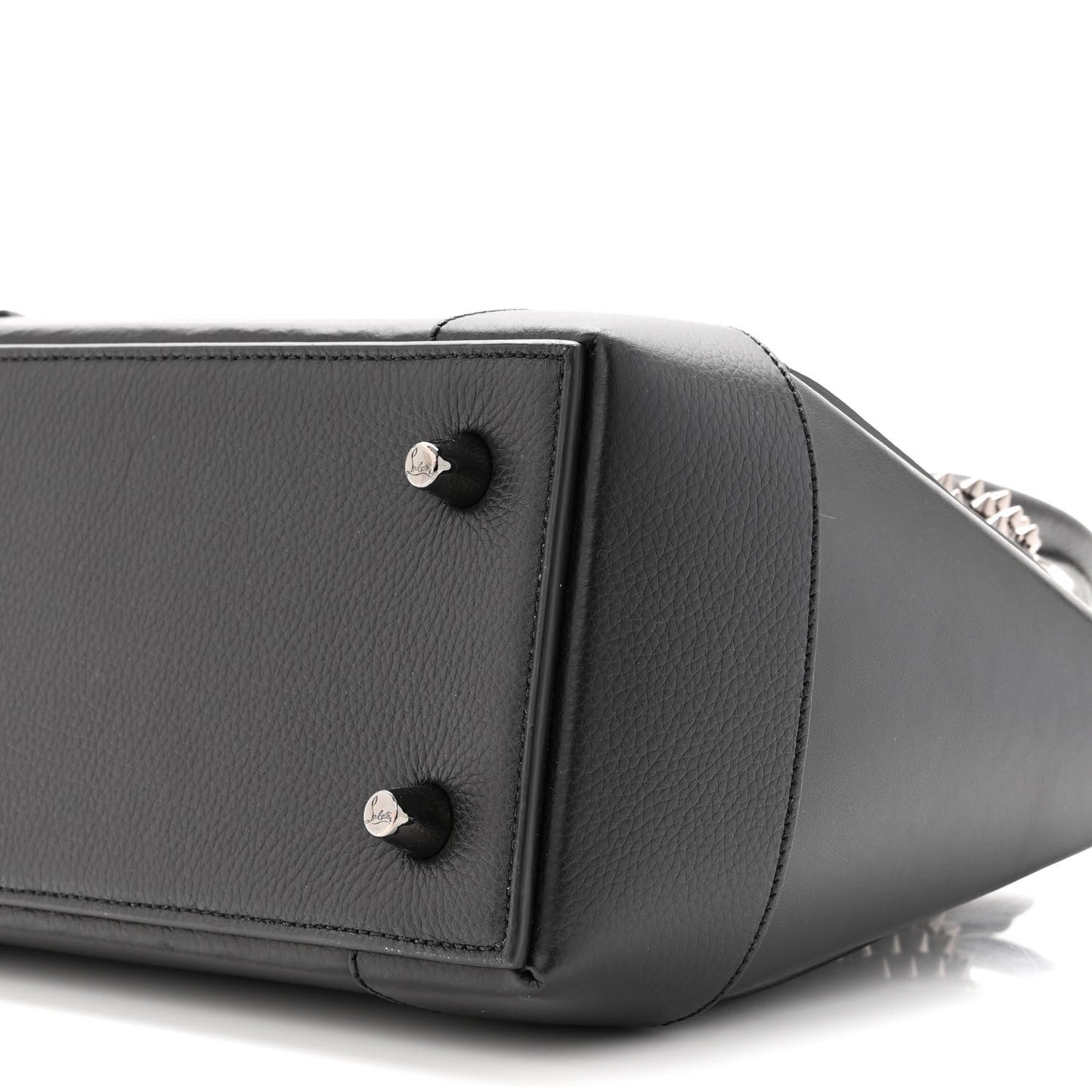 Grained Calfskin Spike Small Eloise Tote Black