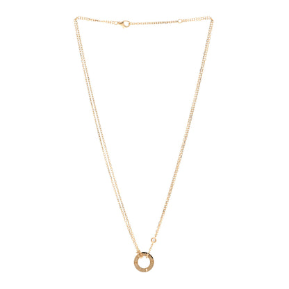 Cartier 18K Yellow Gold 2 Diamond LOVE Necklace 3 of 4