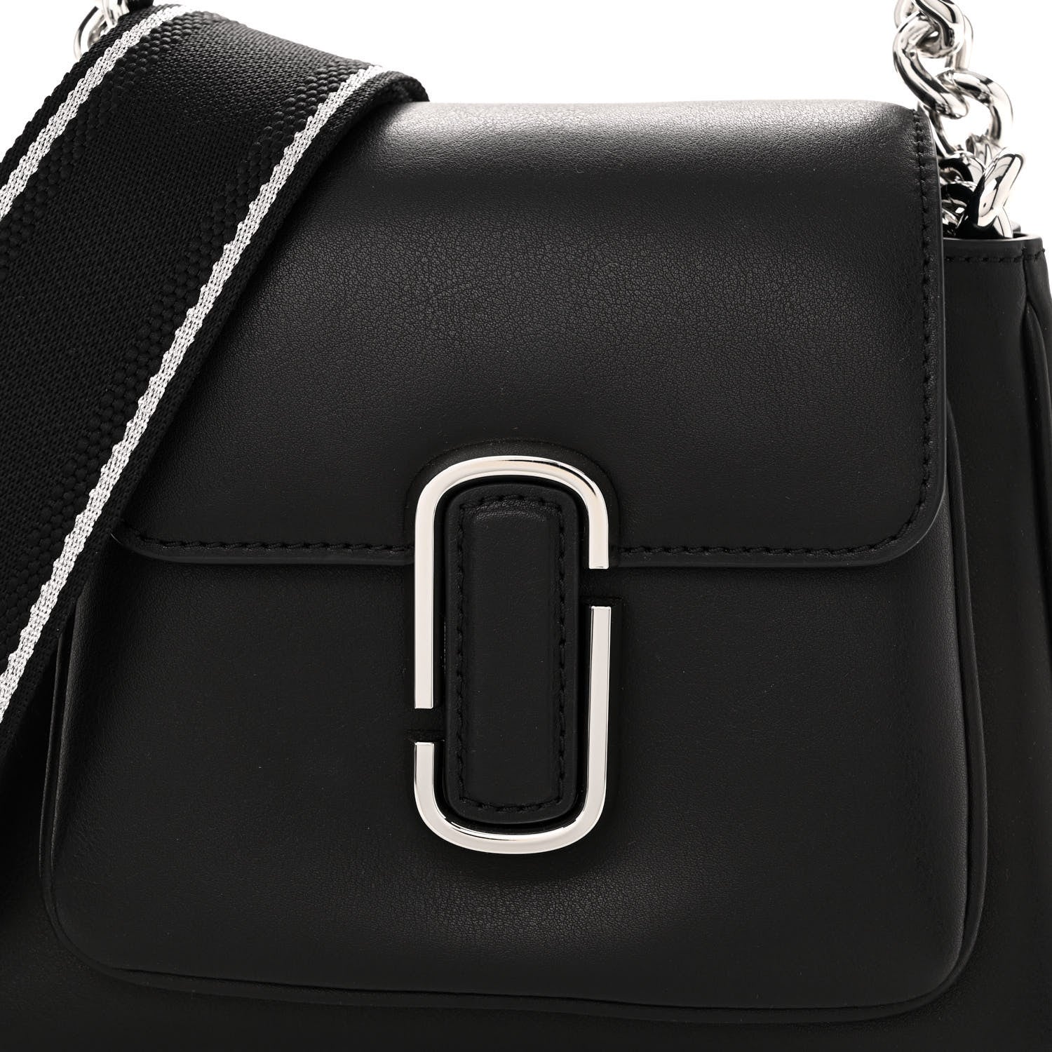 Marc Jacobs Calfskin J Marc Chain Mini Satchel Black Silver 7 of 9