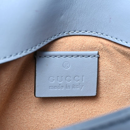 Gucci Calfskin Matelasse Super Mini GG Marmont Shoulder Bag Porcelain Light Blue 6 of 12