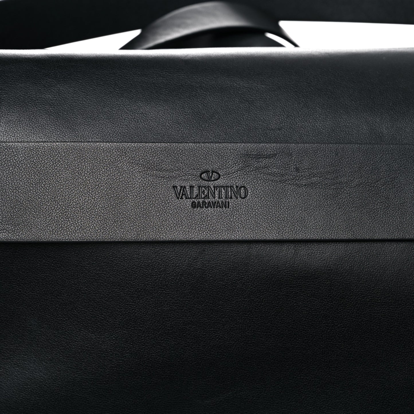 Grained Calfskin Rockstud Backpack Black