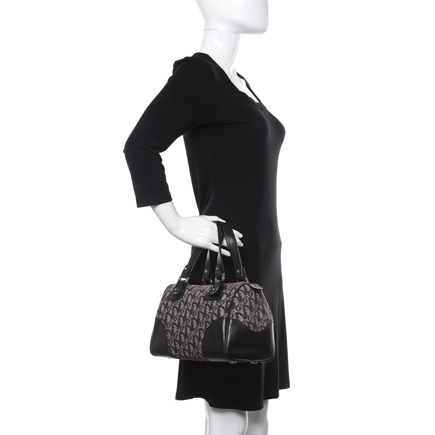Christian Dior Monogram Boston Black 2 of 9