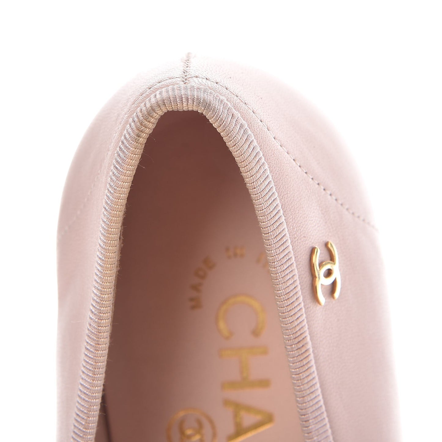 Lambskin Patent Cap Toe CC Ballerina Flats 37 Rose Clair