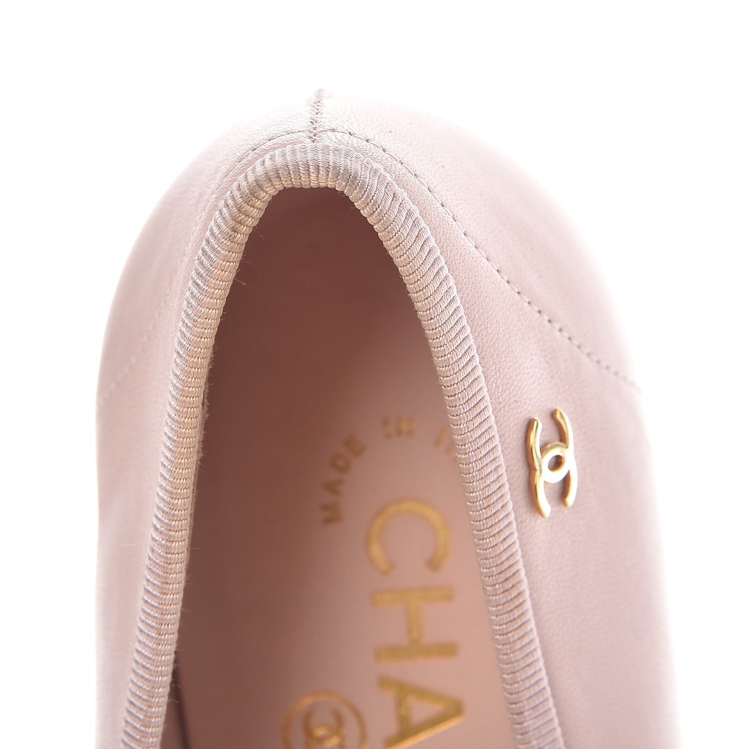 Chanel Lambskin Patent Cap Toe CC Ballerina Flats 37 Rose Clair 26 of 30