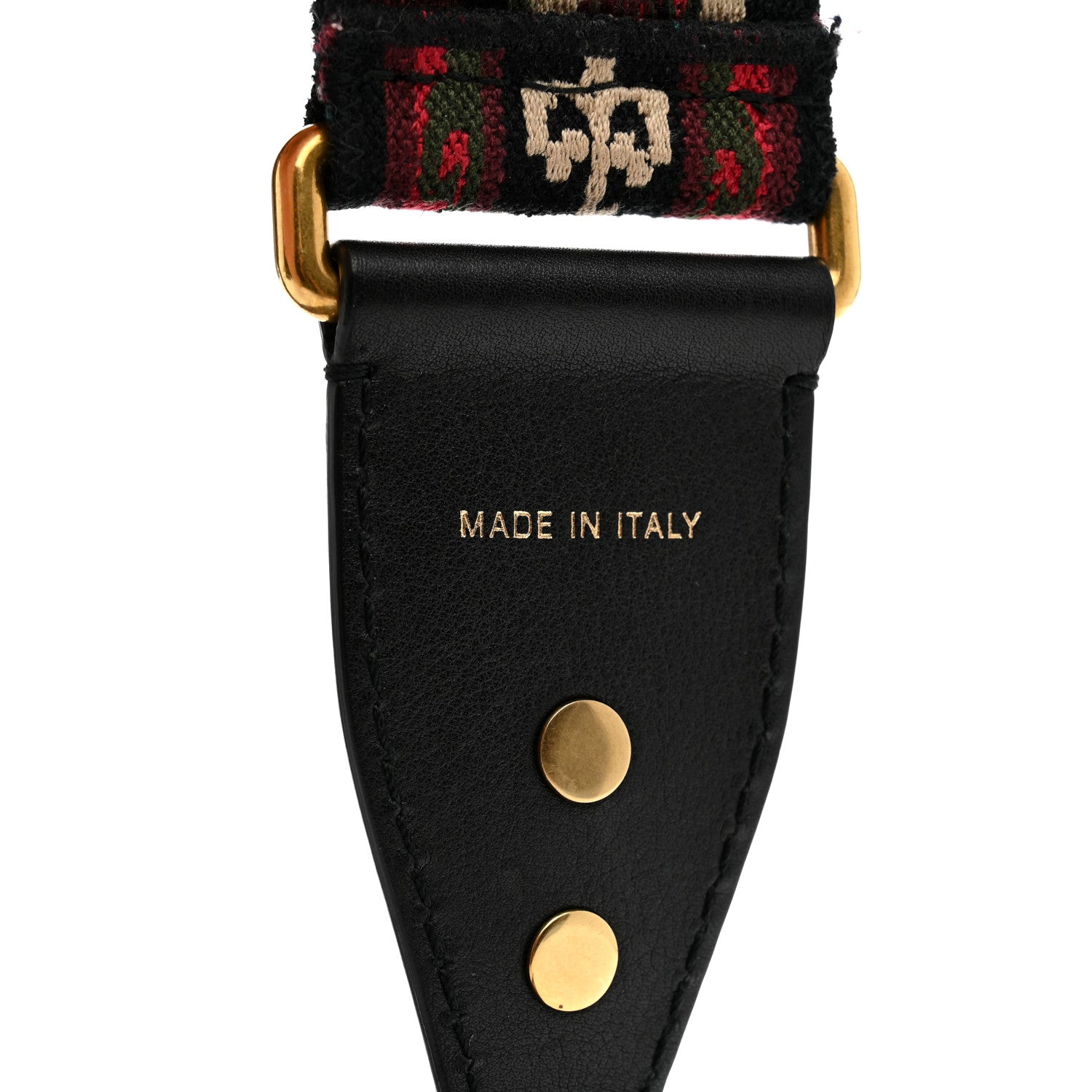 Christian Dior Canvas Embroidered Studded Bohemian Shoulder Strap Red 3 of 5