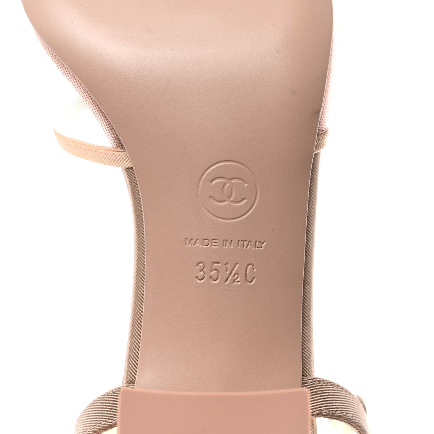 Mesh Grosgrain Camellia Sandal 35.5 Pink Beige