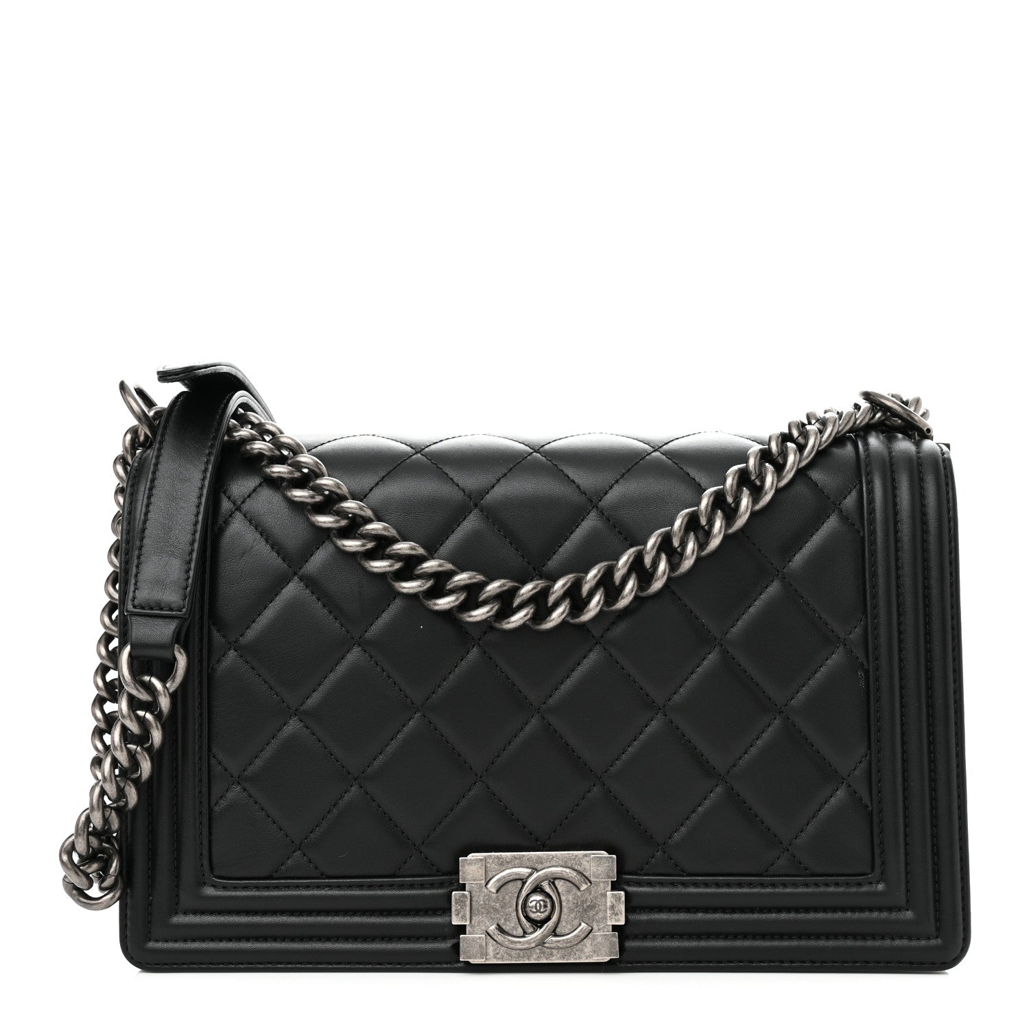 Chanel Lambskin Quilted Medium Boy Flap Black 1 of 11