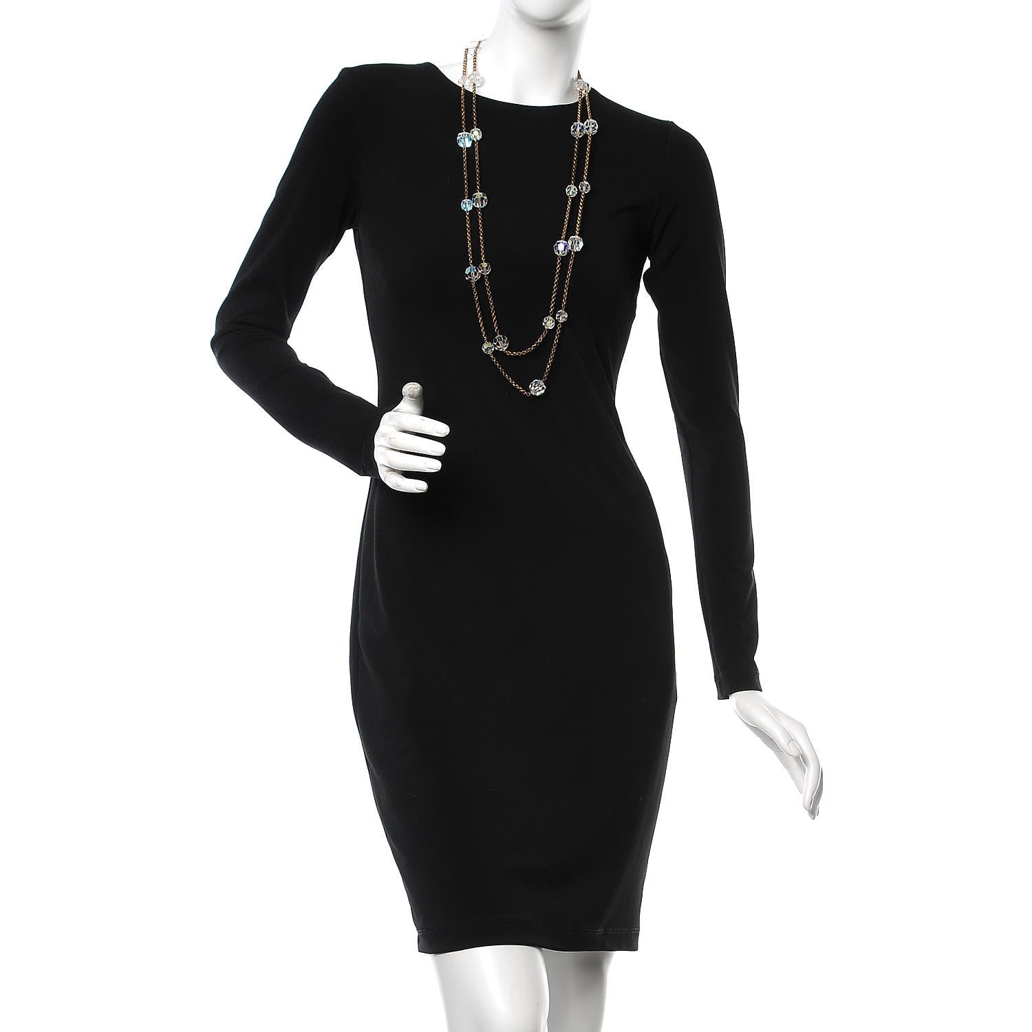 Chanel Crystal Bead Long Necklace Gold 2 of 6