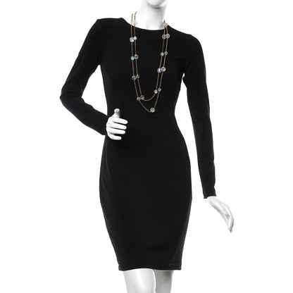 Chanel Crystal Bead Long Necklace Gold 2 of 6
