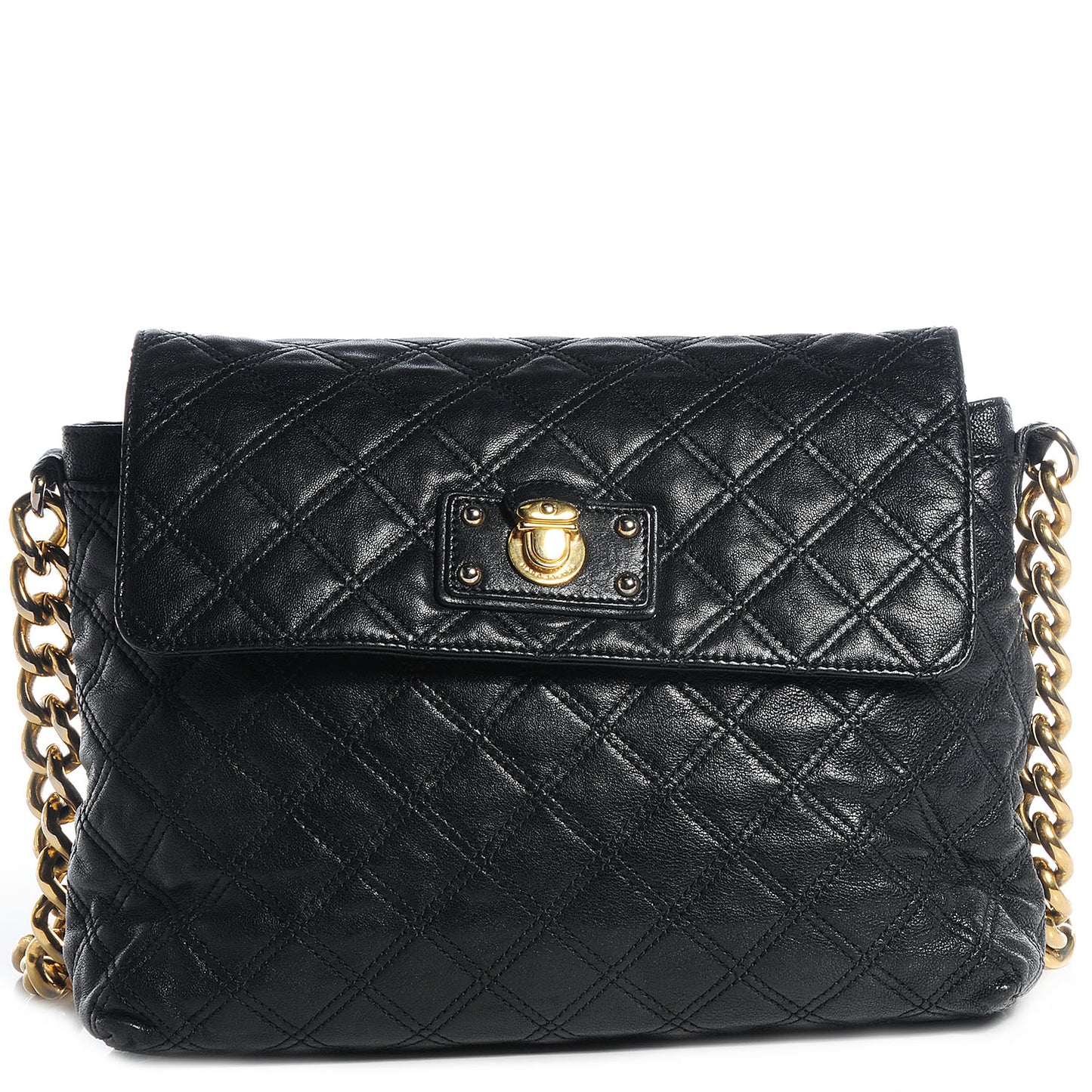 Lambskin Quilted The XL Single Flap Black
