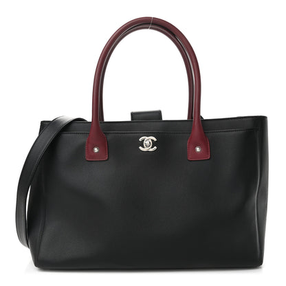 Chanel Calfskin Cerf Executive Shopper Tote Burgundy Black 1 of 9