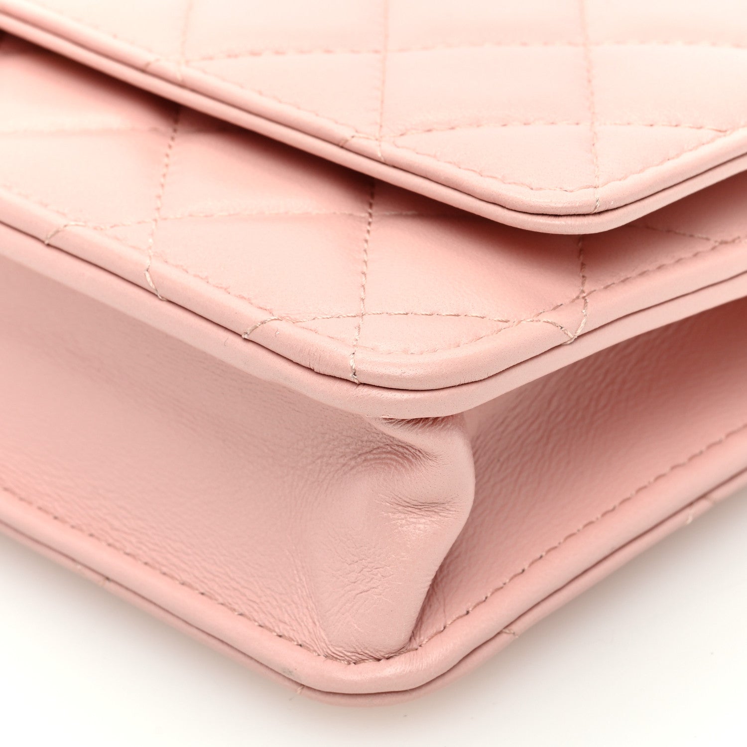 Chanel Lambskin Quilted CC Camellia Crush Wallet on Chain WOC Pink 10 of 11