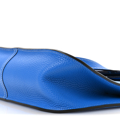 Hermes Taurillon Clemence Halzan 31 GM Bleu Zanzibar 10 of 11