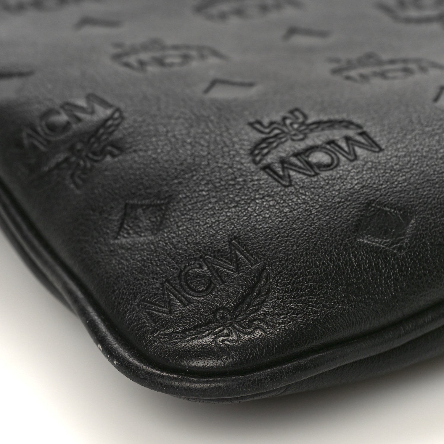 MCM Calfskin Ottomar Monogram Medium Crossbody Pouch Black 7 of 11