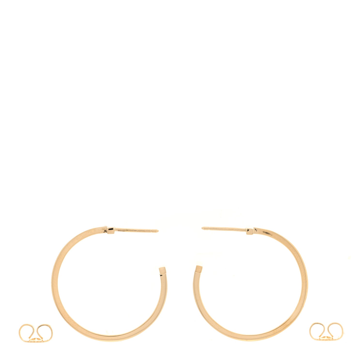 Tiffany 18K Yellow Gold Medium T Wire Hoop Earrings 3 of 4
