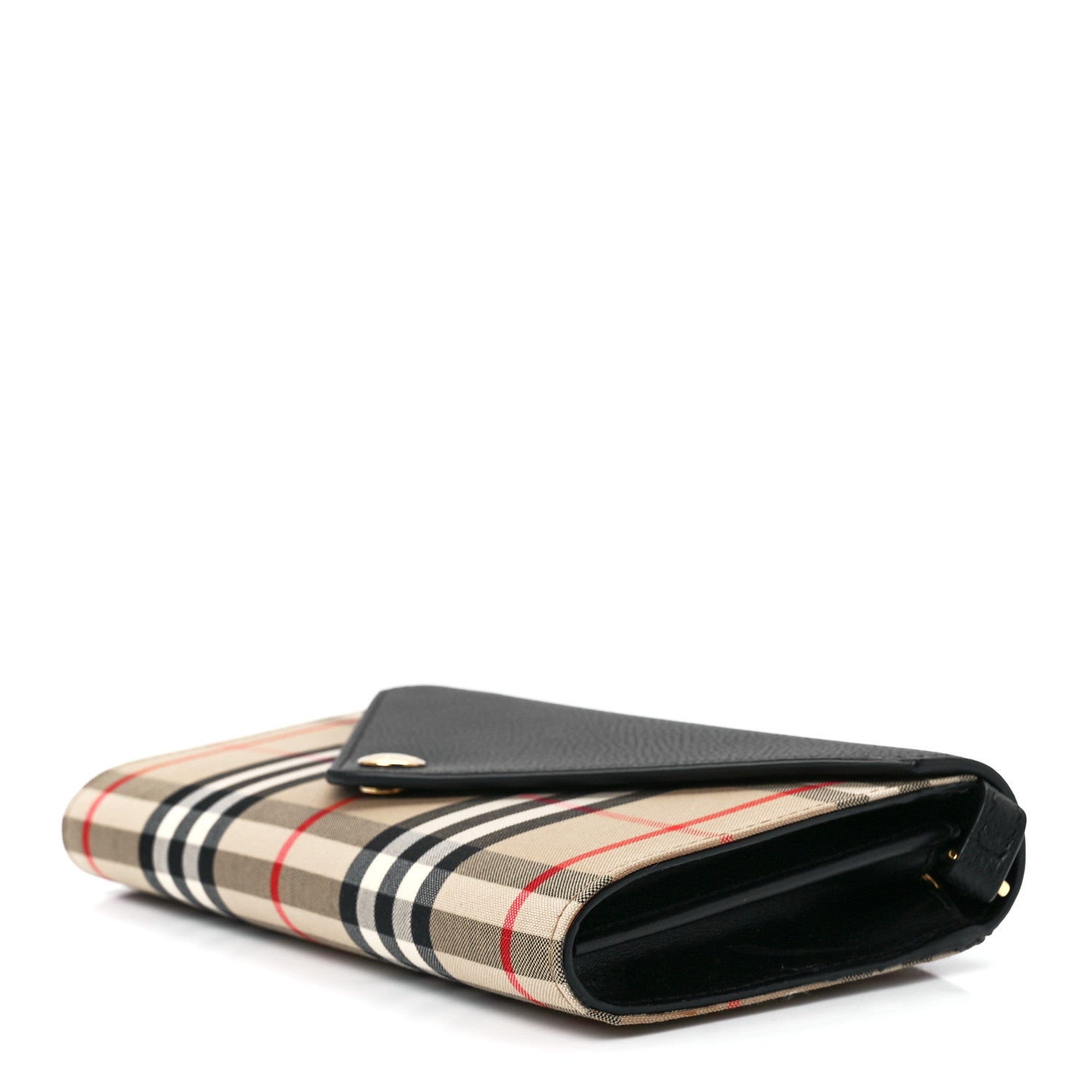 Burberry Grainy Calfskin Vintage Check Wallet With Detachable Strap Black 8 of 10