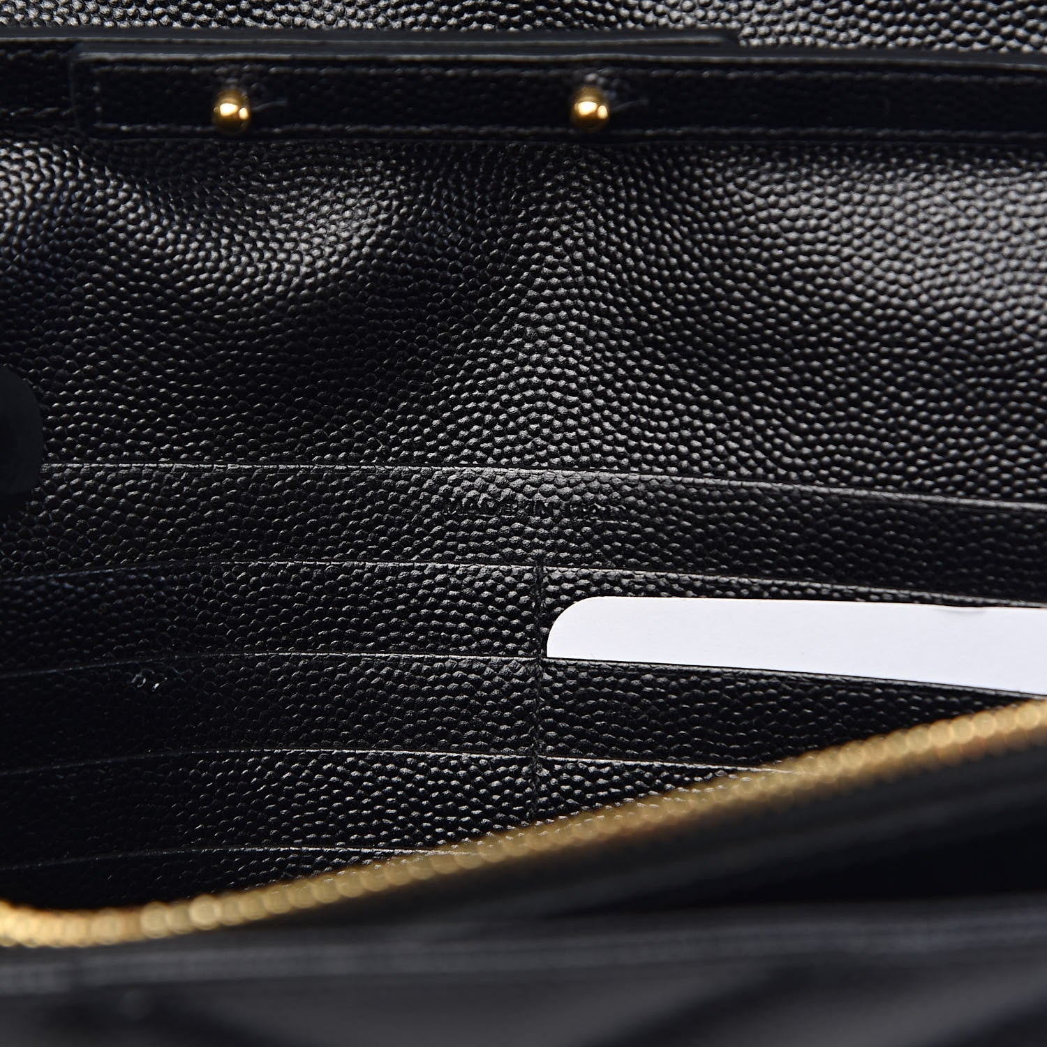 Saint Laurent Grain De Poudre Matelasse Chevron Monogram Chain Wallet Black 7 of 10