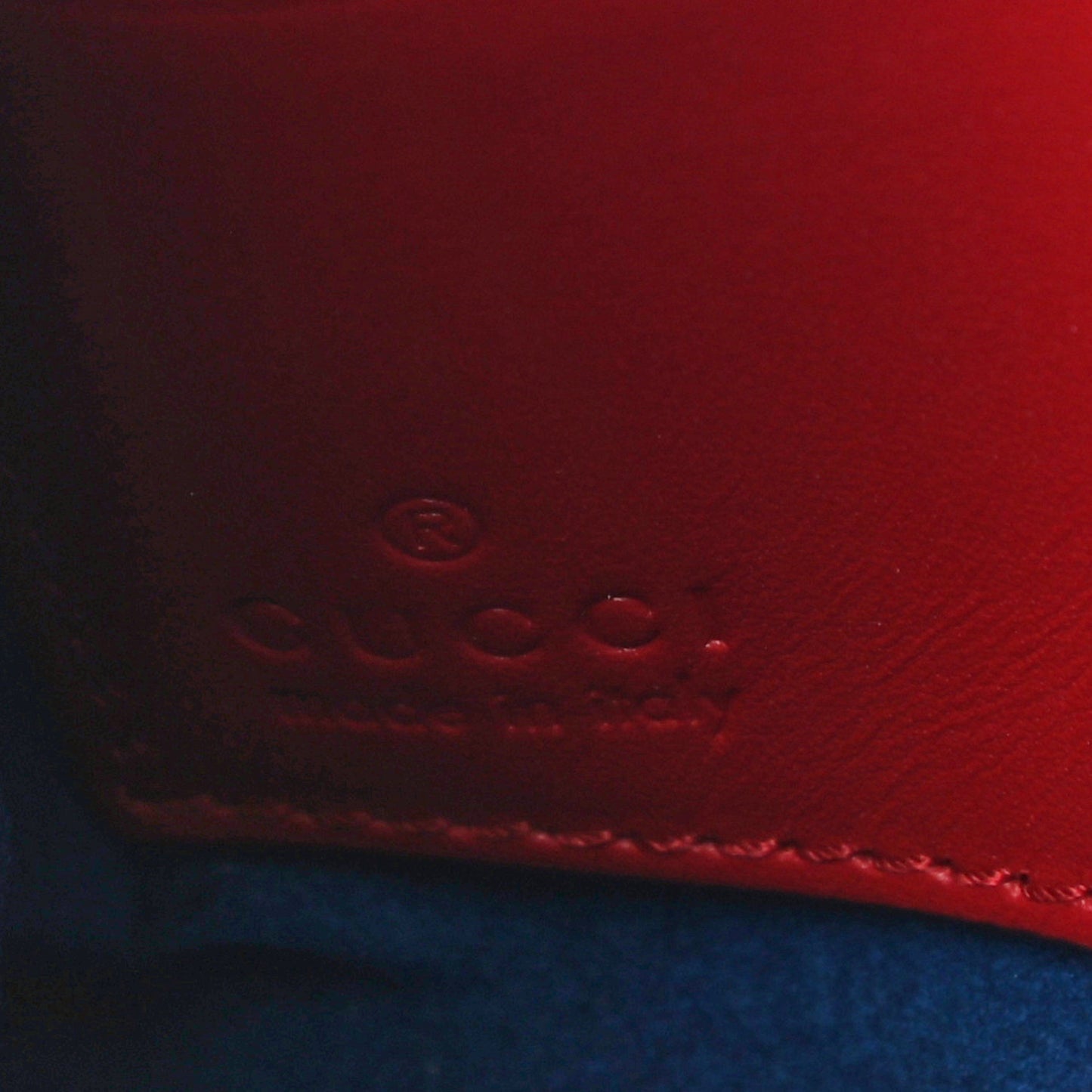 GG Supreme Monogram Mystic Cat Embroidered Chain Wrist Wallet Red
