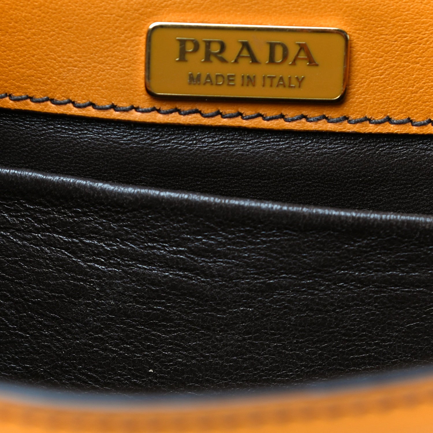 Prada City Calf Pionniere Saddle Bag Ocra Cocco 10 of 24