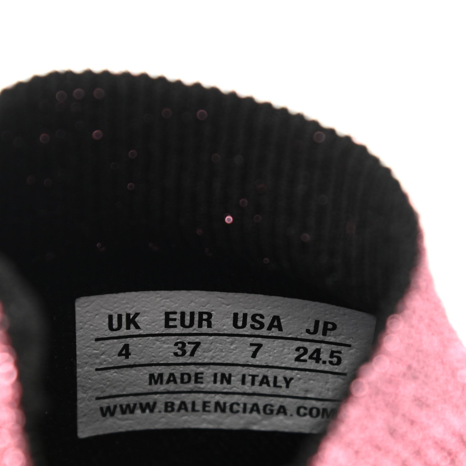 Balenciaga Laminated Knit Bi-Color Sole Womens Speed Sneakers 37 Pink White Black 8 of 9