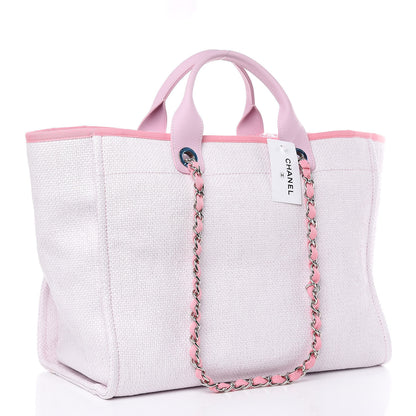 Chanel Woven Straw Raffia Large Deauville Tote Pink 3 of 11
