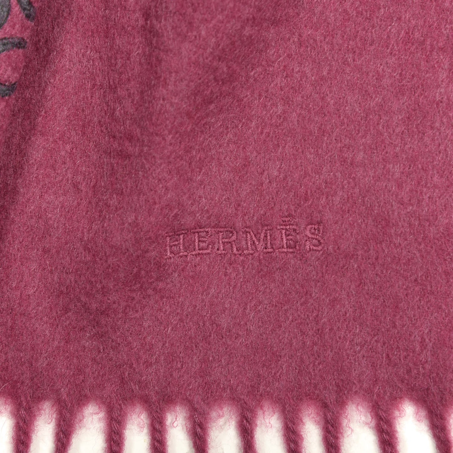 Cashmere Horseshoe Shawl Fuchsia