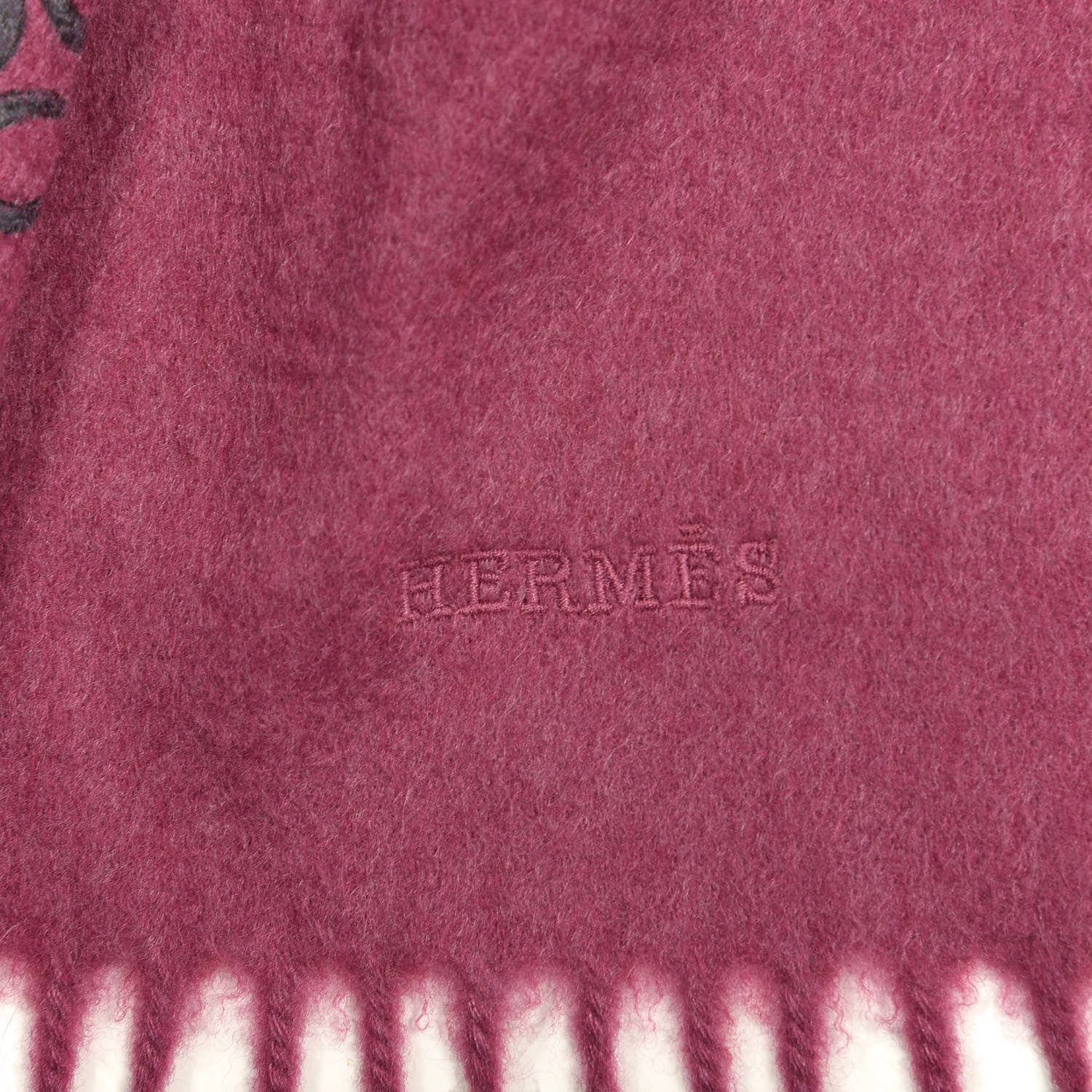 Hermes Cashmere Horseshoe Shawl Fuchsia 3 of 4