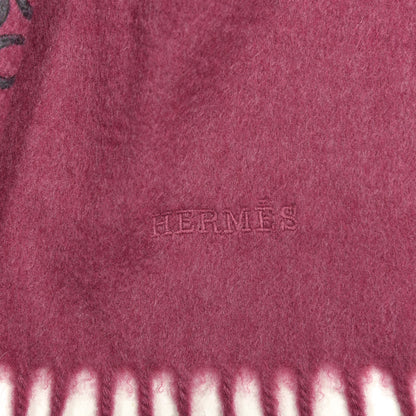 Hermes Cashmere Horseshoe Shawl Fuchsia 3 of 4