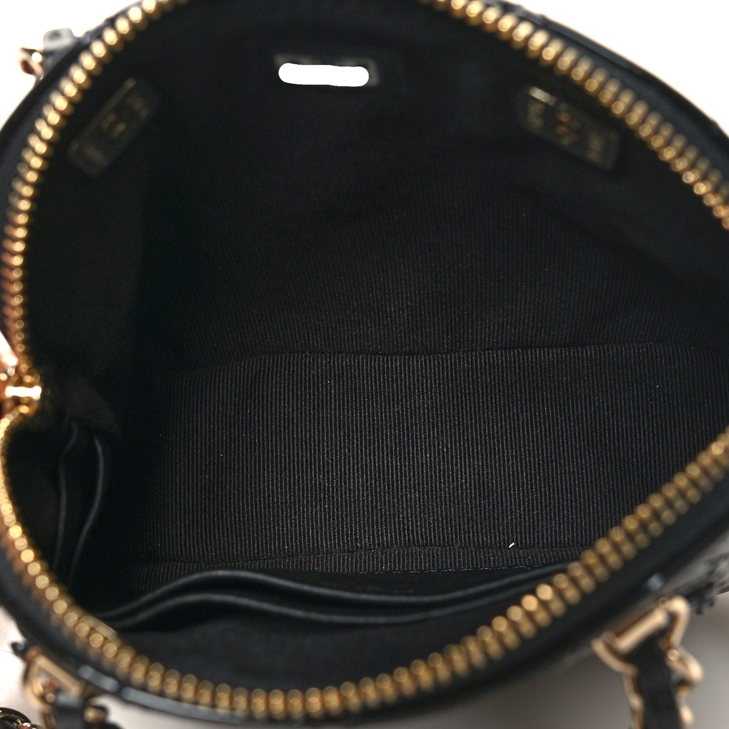 Patent Calfskin Quilted Shiny Coco Clutch With Chain Black