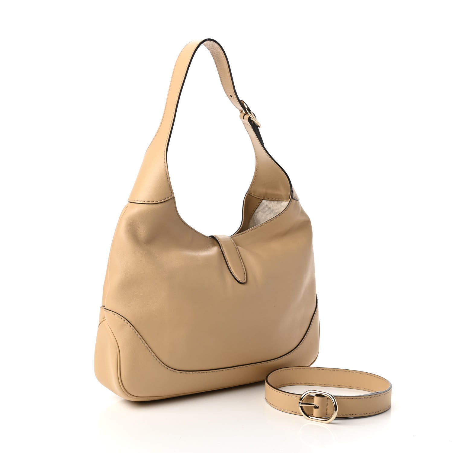Gucci Calfskin Medium New Jackie Shoulder Bag Beige 3 of 10