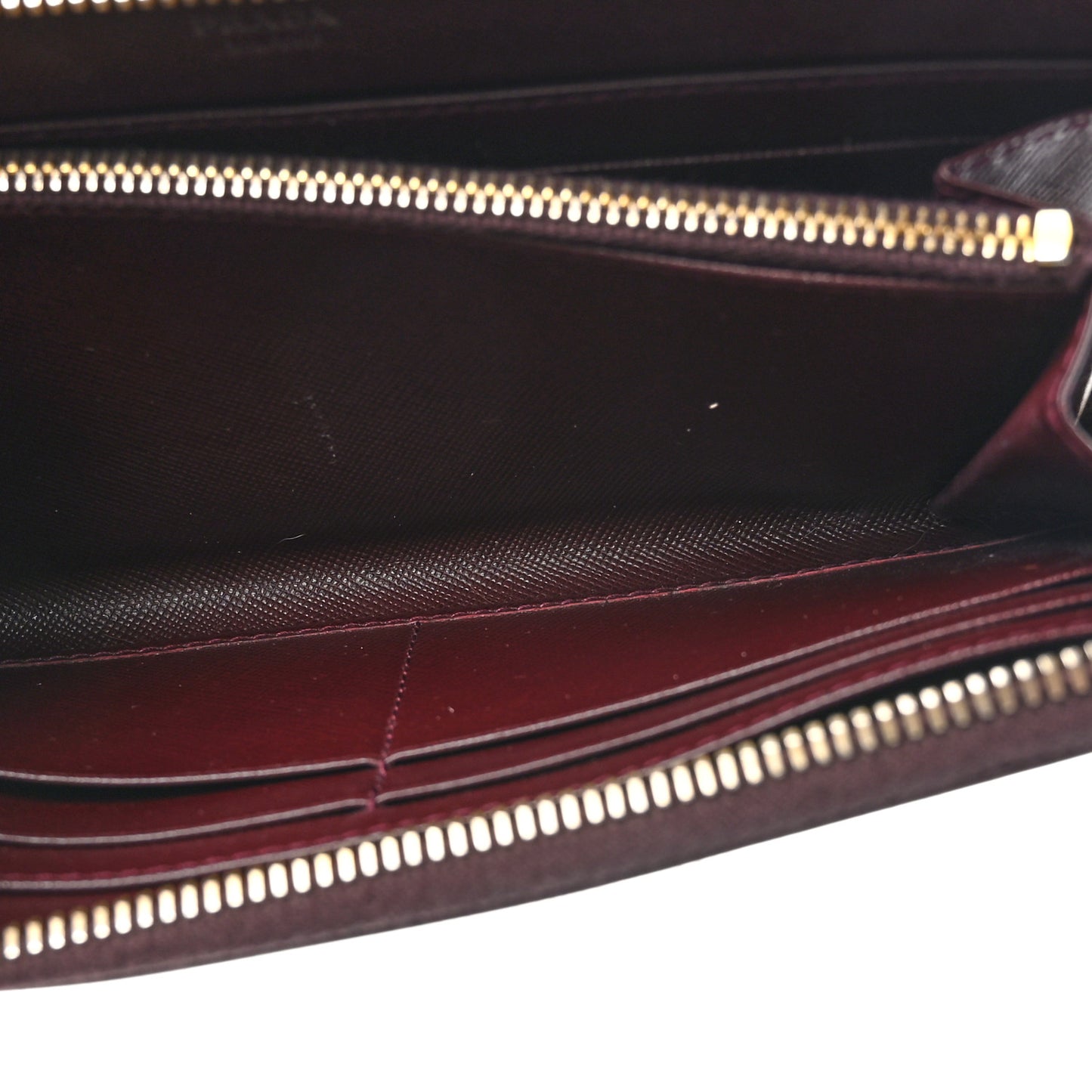 Saffiano Metal Zip Around Wallet Granato
