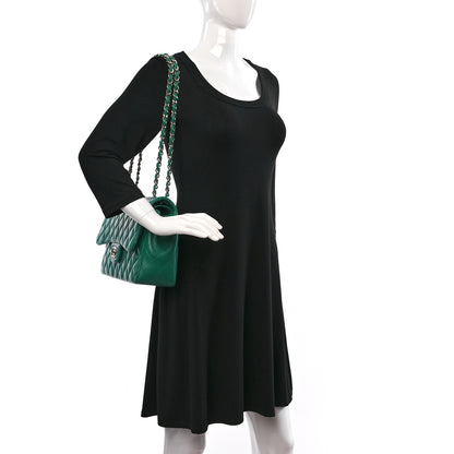 Chanel Lambskin Quilted Jumbo Double Flap Green 2 of 12