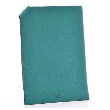 Hermes Chevre Mysore Tarmac PM Passport Holder Bleu Paon 3 of 8