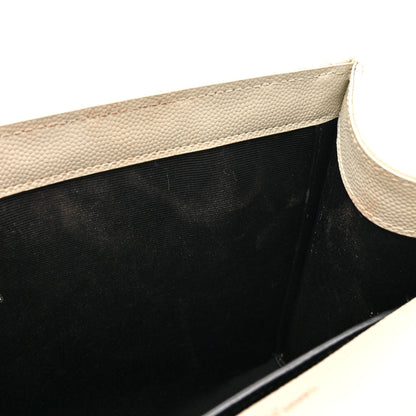 Saint Laurent Grain De Poudre Medium Triquilt Monogram Satchel Crema Soft 15 of 16