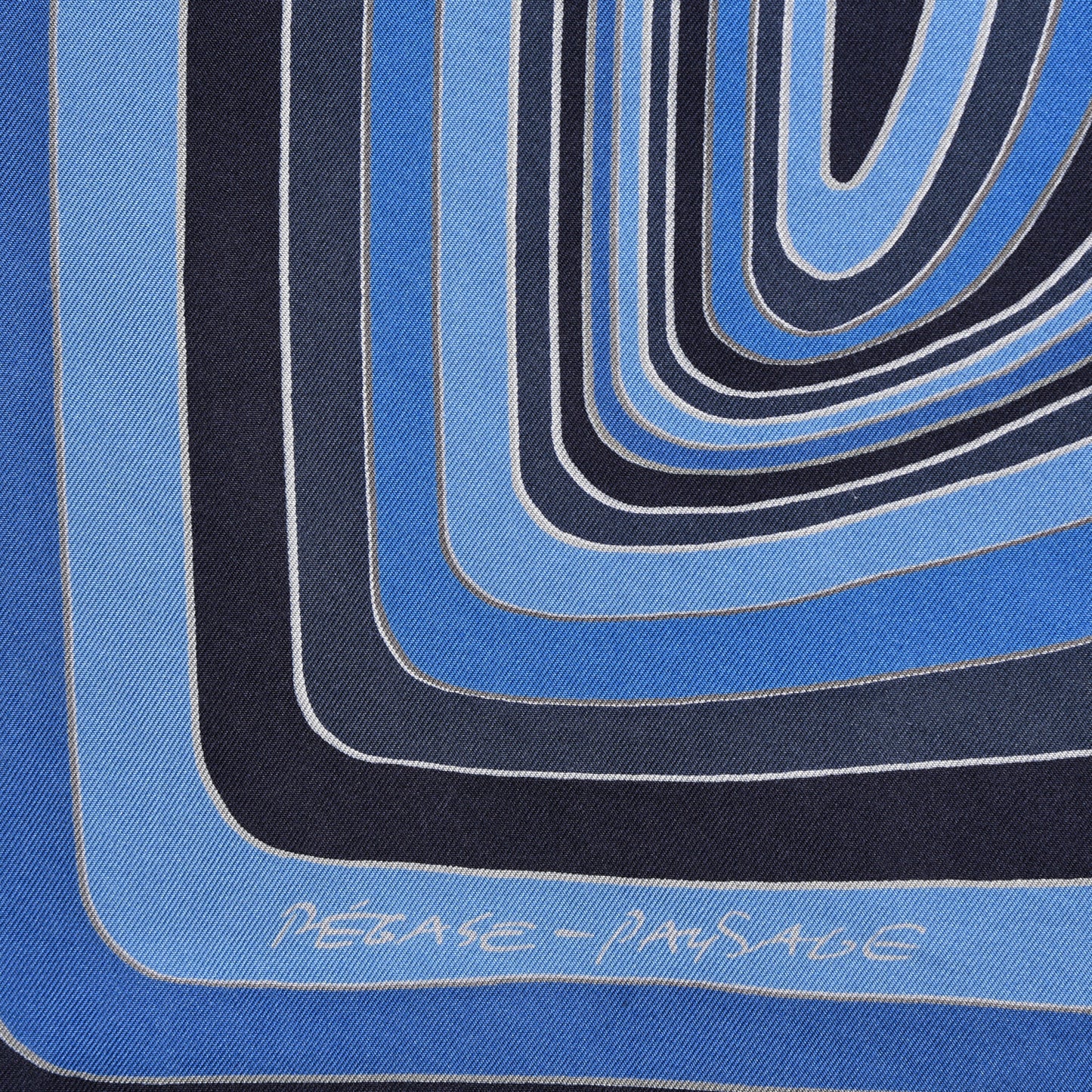 Silk Pegase Paysage Scarf 90 Marine Moyen