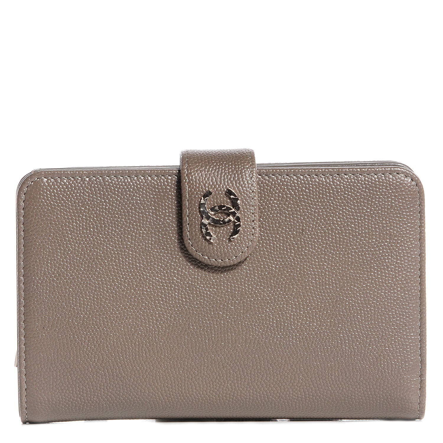 Chanel Caviar Sevruga L-Zip Pocket Wallet Grey 1 of 8