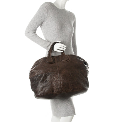 Givenchy Wrinkled Lambskin Large Nightingale Dark Brown 2 of 9