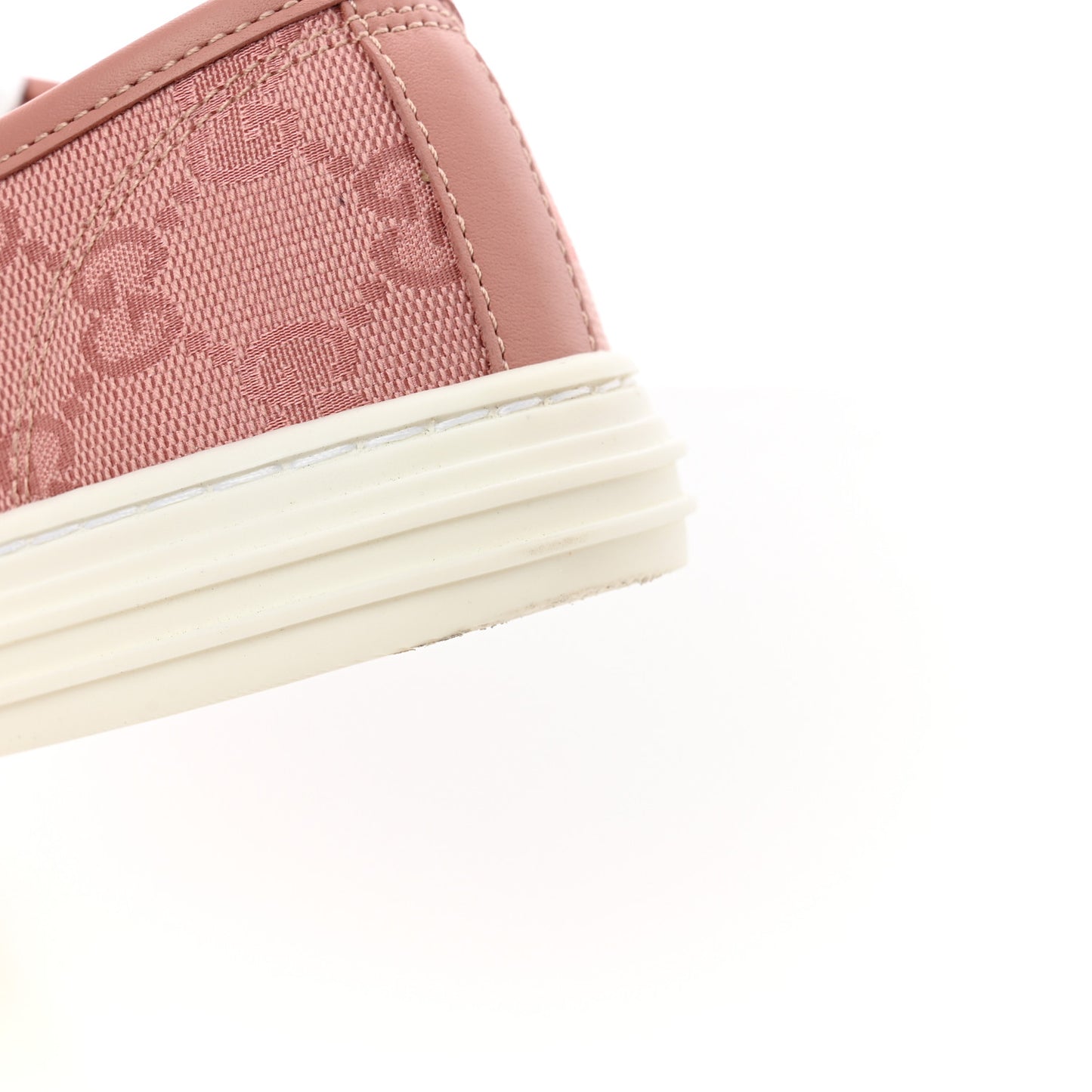 GG Monogram Calfskin Womens Low Top Sneakers 37 Pink Soft Pink