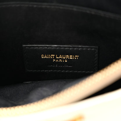 Saint Laurent Grain De Poudre Chevron Monogram Bill Pouch Crema Soft 6 of 8